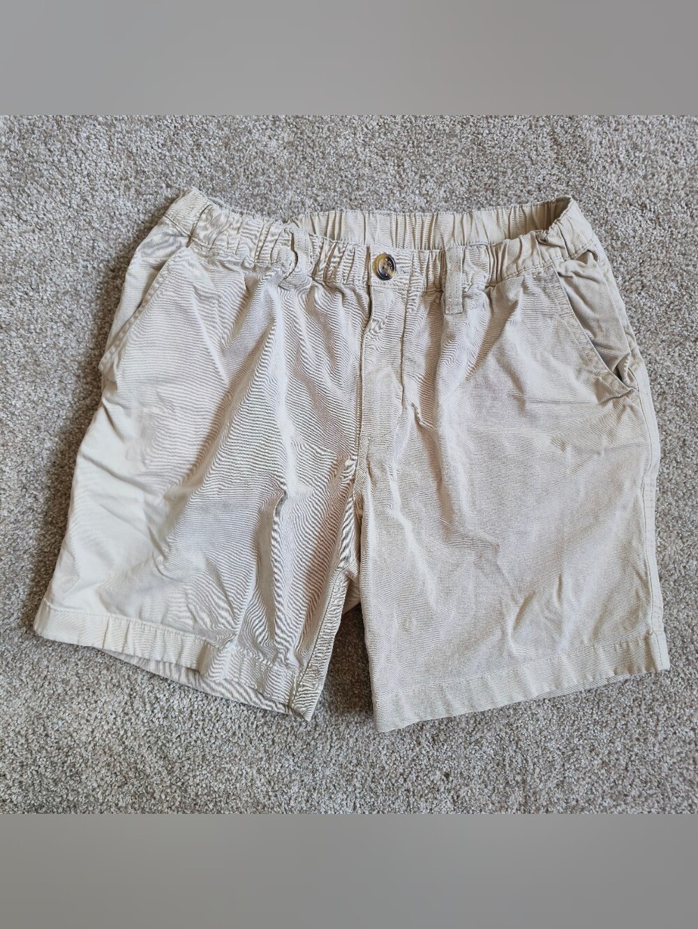 Chubbies Shorts Men's Small Beige Cotton Stretch 7" Inseam Chino Elastic Waist
